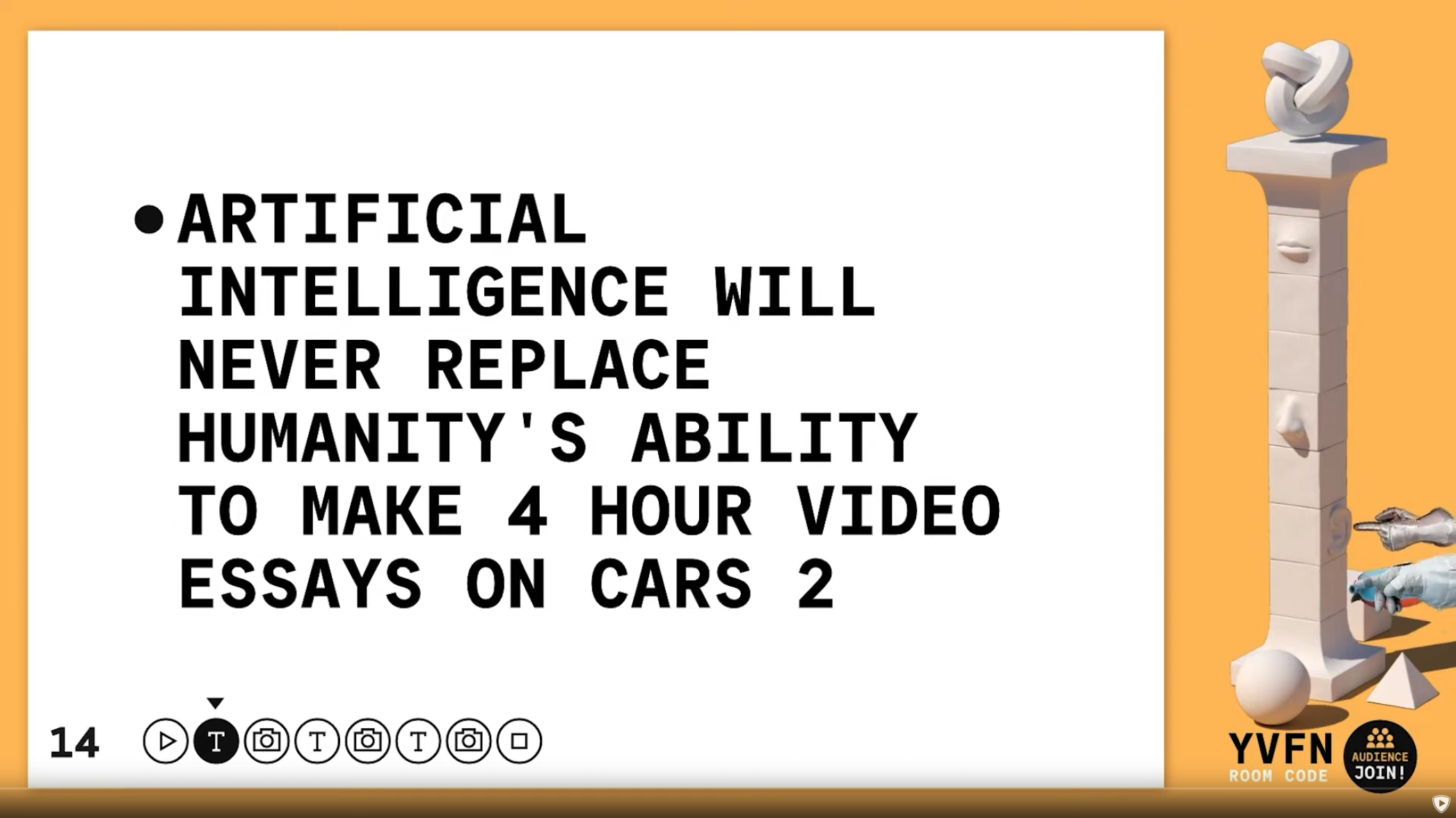 AI will never replace humanity's ability to make 4 hour video essays on Cars 2